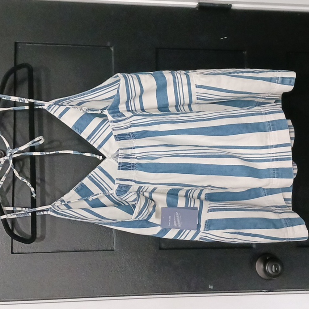 Universal Thread Denim Tank Top Striped Blue and White Women's Size XXL - Picture 4 of 12